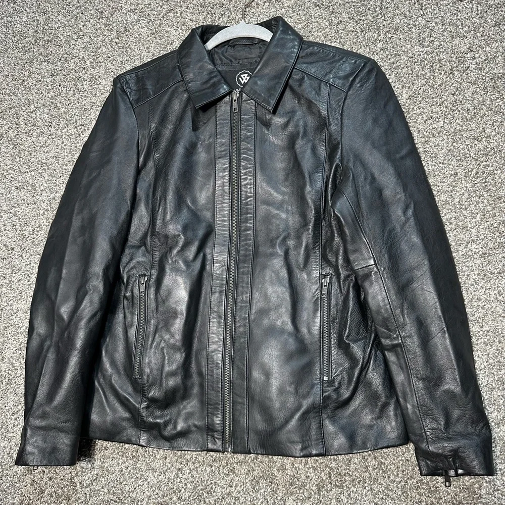 NWOT Whet Blu Patricia Slim Fit Leather Jacket Size Medium - Picture 3 of 7